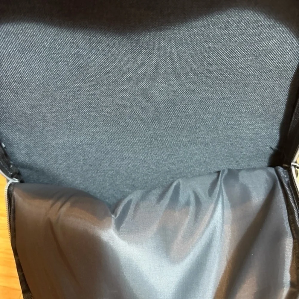 Grey Fashion Backpack‎ Rucksack Laptop Sleeve USB Port Faux Leather Accents VGC